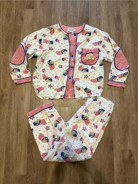 Vintage 80’s/90’s True Colors Sleepwear 100% Cotton Teddy Bear PJ Set - Small